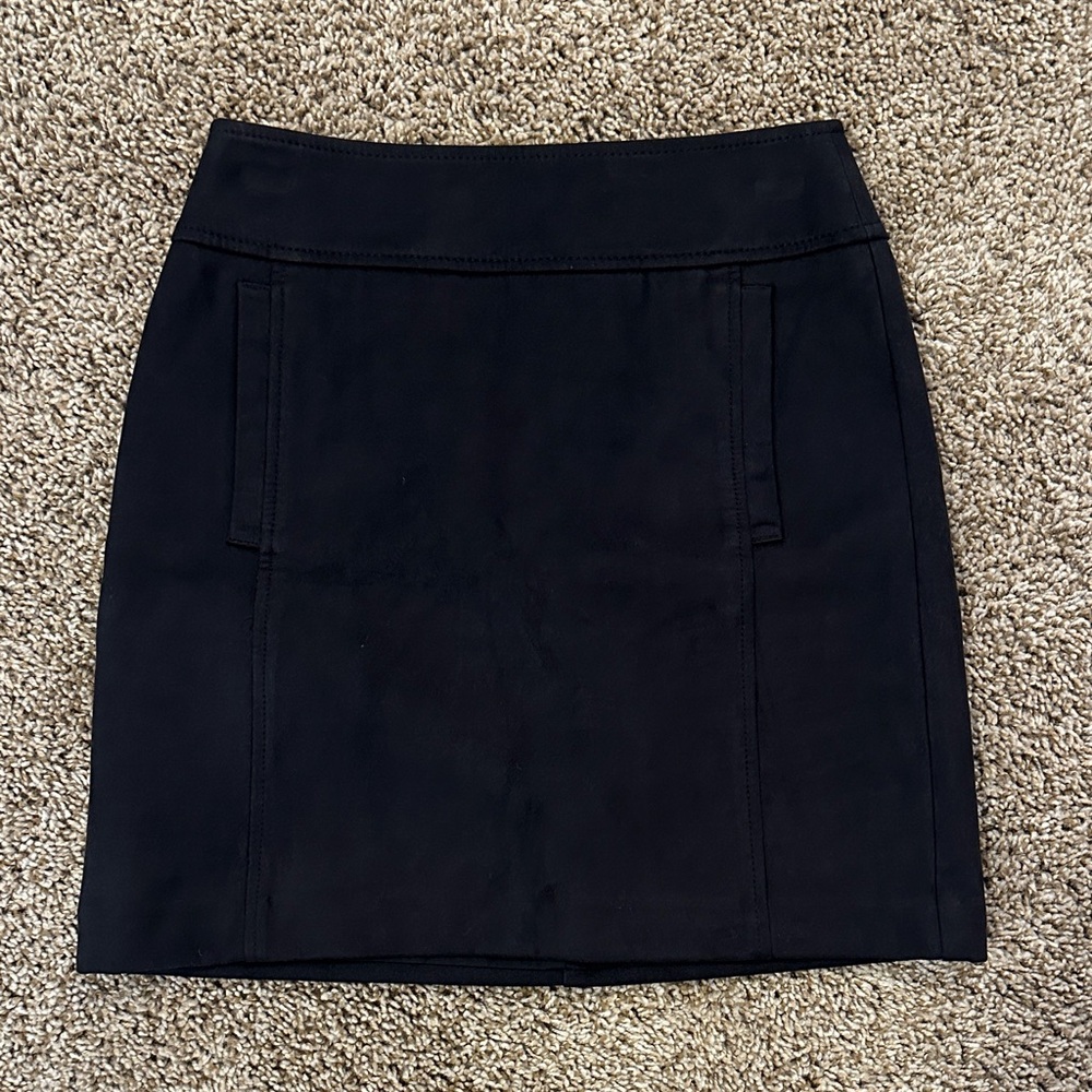 LOFT Navy Faux Suede Mini Skirt